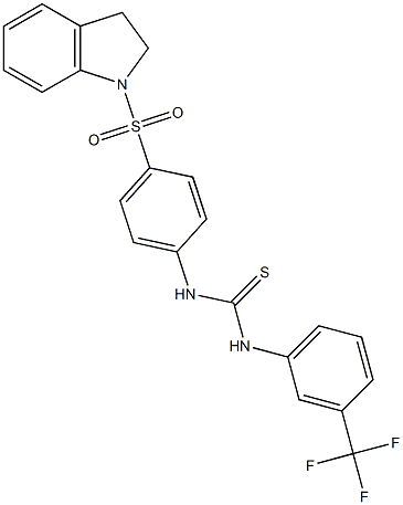 1-[4-(2,3-dihydroindol-1-ylsulfonyl)phenyl]-3-[3-(trifluoromethyl)phenyl]thiourea 结构式