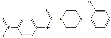 4-(2-chlorophenyl)-N-(4-nitrophenyl)piperazine-1-carbothioamide,,结构式