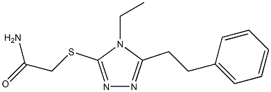 2-[[4-ethyl-5-(2-phenylethyl)-1,2,4-triazol-3-yl]sulfanyl]acetamide 化学構造式