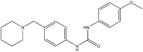 1-(4-methoxyphenyl)-3-[4-(piperidin-1-ylmethyl)phenyl]urea 结构式