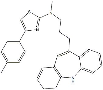 N-[3-(5,6-dihydrobenzo[b][1]benzazepin-11-yl)propyl]-N-methyl-4-(4-methylphenyl)-1,3-thiazol-2-amine Structure