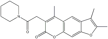 2,3,5-trimethyl-6-(2-oxo-2-piperidin-1-ylethyl)furo[3,2-g]chromen-7-one Struktur