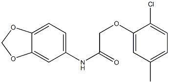 N-(1,3-benzodioxol-5-yl)-2-(2-chloro-5-methylphenoxy)acetamide,,结构式