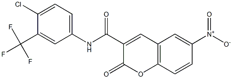 N-[4-chloro-3-(trifluoromethyl)phenyl]-6-nitro-2-oxochromene-3-carboxamide Structure