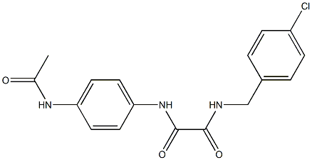 N'-(4-acetamidophenyl)-N-[(4-chlorophenyl)methyl]oxamide 化学構造式