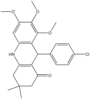 9-(4-chlorophenyl)-6,7,8-trimethoxy-3,3-dimethyl-2,4,9,10-tetrahydroacridin-1-one 化学構造式