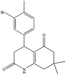 4-(3-bromo-4-methylphenyl)-7,7-dimethyl-3,4,6,8-tetrahydro-1H-quinoline-2,5-dione Structure