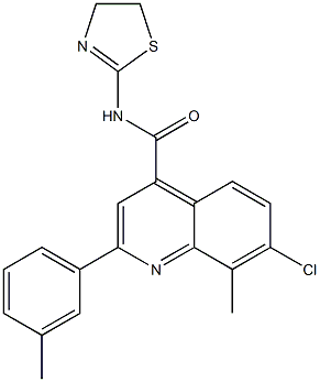  7-chloro-N-(4,5-dihydro-1,3-thiazol-2-yl)-8-methyl-2-(3-methylphenyl)quinoline-4-carboxamide