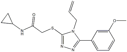 N-cyclopropyl-2-[[5-(3-methoxyphenyl)-4-prop-2-enyl-1,2,4-triazol-3-yl]sulfanyl]acetamide Structure