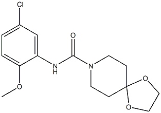 N-(5-chloro-2-methoxyphenyl)-1,4-dioxa-8-azaspiro[4.5]decane-8-carboxamide Struktur