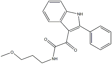 N-(3-methoxypropyl)-2-oxo-2-(2-phenyl-1H-indol-3-yl)acetamide,,结构式