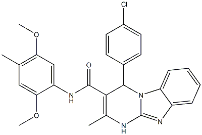 4-(4-chlorophenyl)-N-(2,5-dimethoxy-4-methylphenyl)-2-methyl-1,4-dihydropyrimido[1,2-a]benzimidazole-3-carboxamide Structure