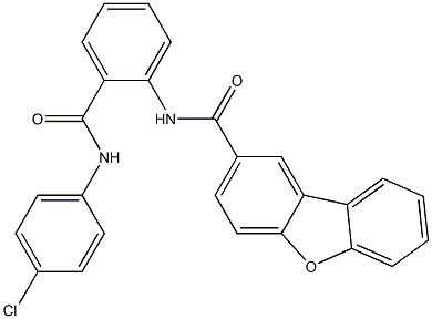 N-[2-[(4-chlorophenyl)carbamoyl]phenyl]dibenzofuran-2-carboxamide 结构式