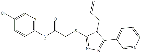 N-(5-chloropyridin-2-yl)-2-[(4-prop-2-enyl-5-pyridin-3-yl-1,2,4-triazol-3-yl)sulfanyl]acetamide,,结构式