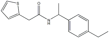 N-[1-(4-ethylphenyl)ethyl]-2-thiophen-2-ylacetamide Structure
