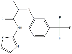 N-(1,3-thiazol-2-yl)-2-[3-(trifluoromethyl)phenoxy]propanamide 化学構造式