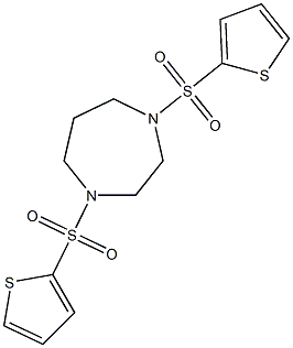 1,4-bis(thiophen-2-ylsulfonyl)-1,4-diazepane 化学構造式