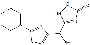 5-[(2-cyclohexyl-1,3-thiazol-4-yl)methylsulfanylmethyl]-1,2-dihydro-1,2,4-triazol-3-one 化学構造式