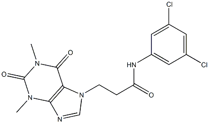 N-(3,5-dichlorophenyl)-3-(1,3-dimethyl-2,6-dioxopurin-7-yl)propanamide 化学構造式