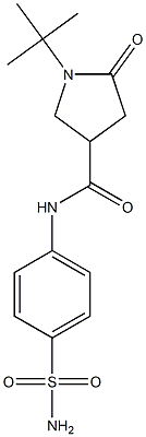 1-tert-butyl-5-oxo-N-(4-sulfamoylphenyl)pyrrolidine-3-carboxamide 结构式