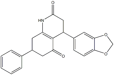 4-(1,3-benzodioxol-5-yl)-7-phenyl-1,3,4,6,7,8-hexahydroquinoline-2,5-dione Structure