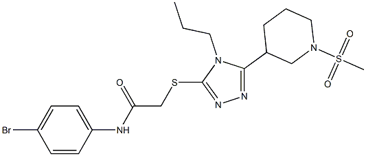 N-(4-bromophenyl)-2-[[5-(1-methylsulfonylpiperidin-3-yl)-4-propyl-1,2,4-triazol-3-yl]sulfanyl]acetamide Structure