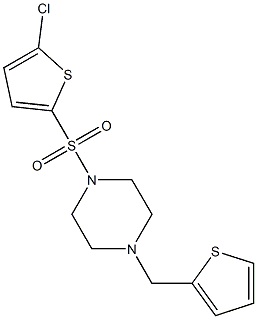 1-(5-chlorothiophen-2-yl)sulfonyl-4-(thiophen-2-ylmethyl)piperazine Structure