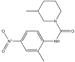 3-methyl-N-(2-methyl-4-nitrophenyl)piperidine-1-carboxamide 结构式