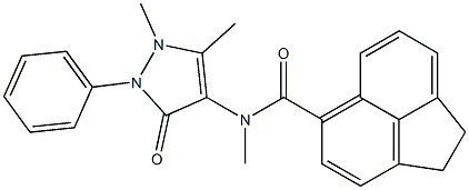 N-(1,5-dimethyl-3-oxo-2-phenylpyrazol-4-yl)-N-methyl-1,2-dihydroacenaphthylene-5-carboxamide 化学構造式