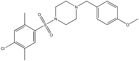 1-(4-chloro-2,5-dimethylphenyl)sulfonyl-4-[(4-methoxyphenyl)methyl]piperazine Structure