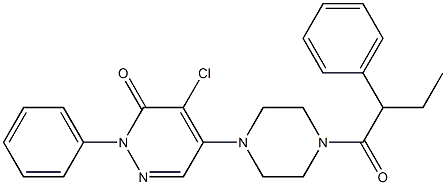 4-chloro-2-phenyl-5-[4-(2-phenylbutanoyl)piperazin-1-yl]pyridazin-3-one 化学構造式