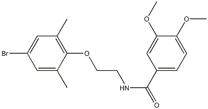 N-[2-(4-bromo-2,6-dimethylphenoxy)ethyl]-3,4-dimethoxybenzamide,,结构式