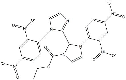 ethyl 3-(2,4-dinitrophenyl)-2-[1-(2,4-dinitrophenyl)imidazol-2-yl]-2H-imidazole-1-carboxylate 化学構造式