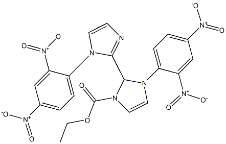 ethyl 3-(2,4-dinitrophenyl)-2-[1-(2,4-dinitrophenyl)imidazol-2-yl]-2H-imidazole-1-carboxylate,,结构式