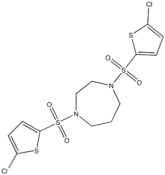 1,4-bis[(5-chlorothiophen-2-yl)sulfonyl]-1,4-diazepane Struktur