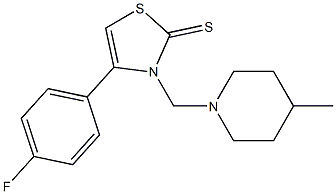 4-(4-fluorophenyl)-3-[(4-methylpiperidin-1-yl)methyl]-1,3-thiazole-2-thione 化学構造式