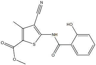 methyl 4-cyano-5-[(2-hydroxybenzoyl)amino]-3-methylthiophene-2-carboxylate Structure