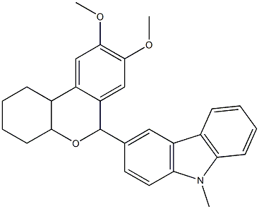 3-(8,9-dimethoxy-2,3,4,4a,6,10b-hexahydro-1H-benzo[c]chromen-6-yl)-9-methylcarbazole 结构式