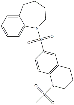 1-[(1-methylsulfonyl-3,4-dihydro-2H-quinolin-6-yl)sulfonyl]-2,3,4,5-tetrahydro-1-benzazepine Structure