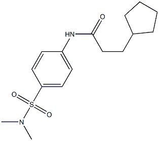 3-cyclopentyl-N-[4-(dimethylsulfamoyl)phenyl]propanamide 结构式