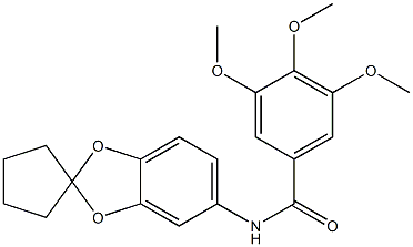 3,4,5-trimethoxy-N-spiro[1,3-benzodioxole-2,1'-cyclopentane]-5-ylbenzamide Structure