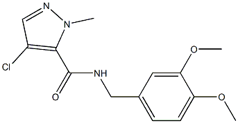 4-chloro-N-[(3,4-dimethoxyphenyl)methyl]-2-methylpyrazole-3-carboxamide Structure