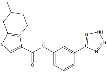 6-methyl-N-[3-(2H-tetrazol-5-yl)phenyl]-4,5,6,7-tetrahydro-1-benzothiophene-3-carboxamide Structure