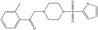2-(2-methylphenyl)-1-(4-thiophen-2-ylsulfonylpiperazin-1-yl)ethanone 结构式