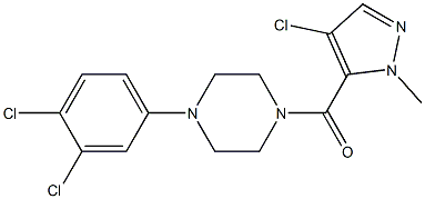 (4-chloro-2-methylpyrazol-3-yl)-[4-(3,4-dichlorophenyl)piperazin-1-yl]methanone Structure