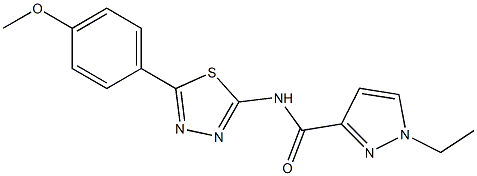 1-ethyl-N-[5-(4-methoxyphenyl)-1,3,4-thiadiazol-2-yl]pyrazole-3-carboxamide Struktur
