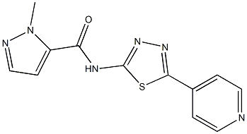 2-methyl-N-(5-pyridin-4-yl-1,3,4-thiadiazol-2-yl)pyrazole-3-carboxamide 化学構造式