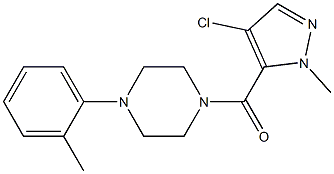 (4-chloro-2-methylpyrazol-3-yl)-[4-(2-methylphenyl)piperazin-1-yl]methanone Structure