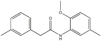 N-(2-methoxy-5-methylphenyl)-2-(3-methylphenyl)acetamide 化学構造式