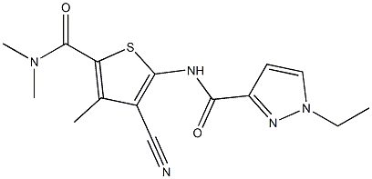 N-[3-cyano-5-(dimethylcarbamoyl)-4-methylthiophen-2-yl]-1-ethylpyrazole-3-carboxamide Structure